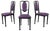 Austrian Modern Chairs 414 in Black Wood & Purple Fabric attributed to Kammerer Thonet, 1990s, Set of 3 For Sale