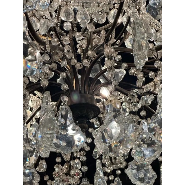 Amethyst Italian Beaded Crystal and Amethyst Flower Chandelier For Sale - Image 8 of 11