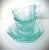 Vintage Indiana Depression Glass Tea Cup and Saucer, Set of Two, Recollection, Teal Blue Madrid Pattern 70's For Sale - Image 9 of 12
