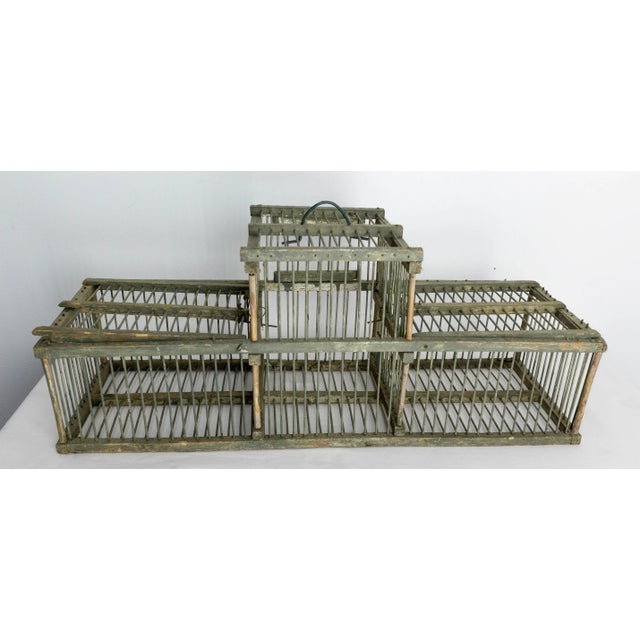 Wood Antique French Country Beech & Iron Bird Cage, 1890s For Sale - Image 7 of 10