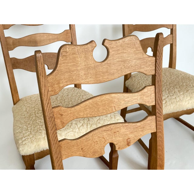 Mid-Century Danish Razorblade Dining Chairs in Oak by Henning Kjærnulf for E.G. Møbler, 1960s, Set of 6 For Sale - Image 9 of 15