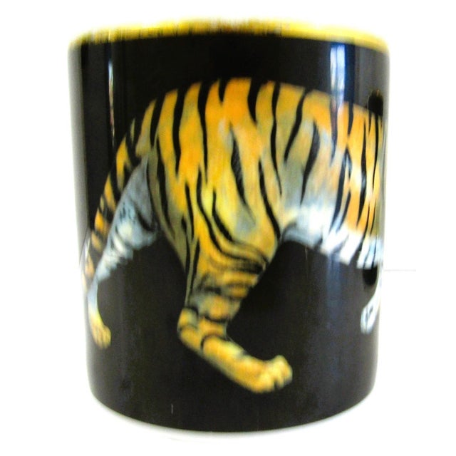 Ceramic 1980s Halcyon Days Magnificent Wildlife Two Tiger and Two Twin Leopard Mugs - Set of Four For Sale - Image 7 of 18