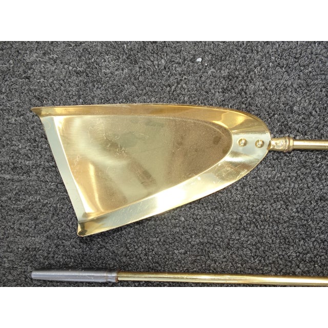 Fp 12 Vintage French Country Gold Fireplace Tools W Four Tools For Sale - Image 10 of 12