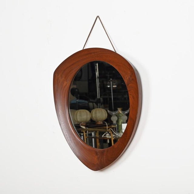 Mid-Century Oscar Mirror in Teak by Campo e Graffi for Home Torino, Italy, 1958 For Sale - Image 3 of 18