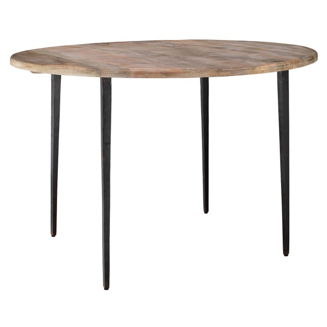 2020s Farmhouse Wood & Iron Bistro Table For Sale - Image 5 of 5