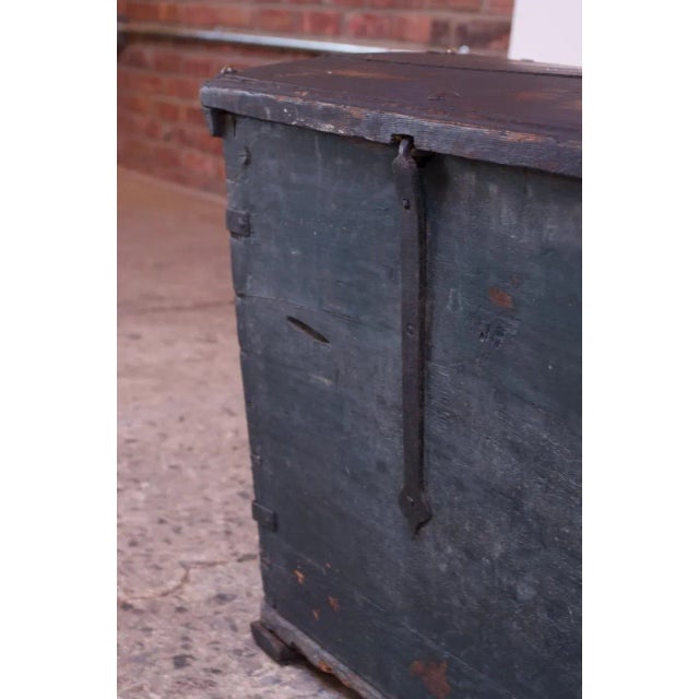 18th Century Early Americana Painted Wood Monogrammed Trunk For Sale - Image 12 of 12