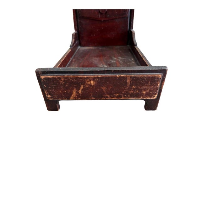Late 19th Century Wooden Doll Bed, Late 19th Century Handmade Antique Cabinet Primitive For Sale - Image 5 of 11