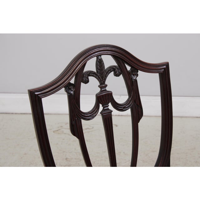 Pair of Kindel Grand Rapids Mahogany Shield Back Chairs For Sale - Image 9 of 18