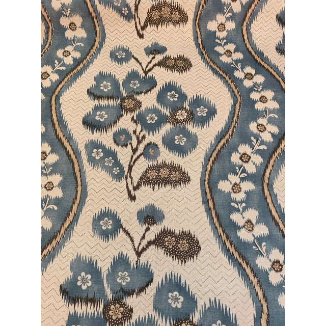 Clarence House Cotton Linen Blend Fabric 4 Yards Rayure Nantes Color Blue For Sale In Raleigh - Image 6 of 6
