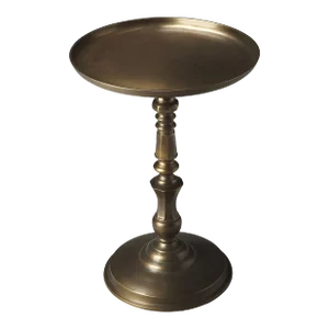 Orleans Round Metal 16"W Accent Table, Bronze