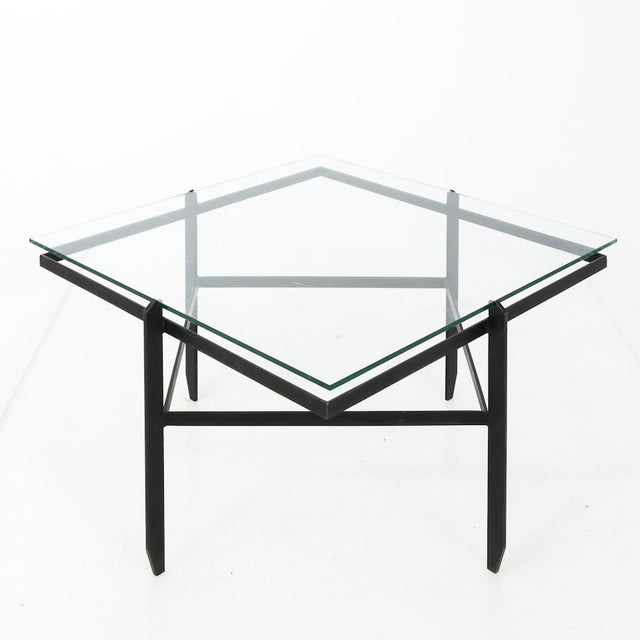 Metal Iron and Glass Diamond Coffee Table For Sale - Image 7 of 7