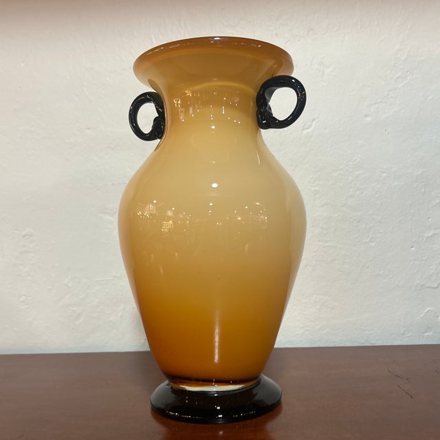 Beautiful art glass vase. Beautiful rich fall colors