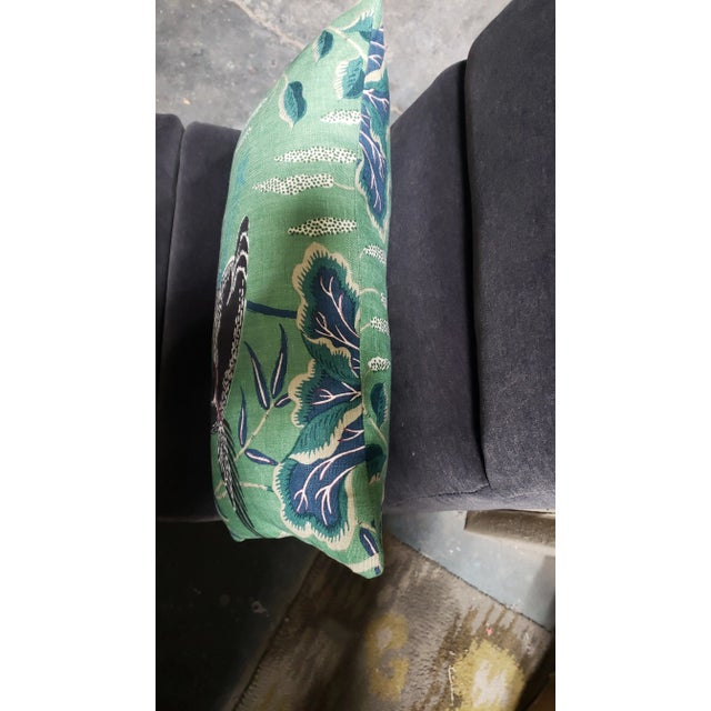 Pillow Cover only Size: 20" W x 10" Ht With invisible zipper Schumacher Lotus Garden Jade Fabric An enchanting pattern...