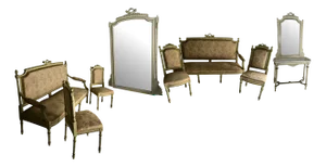 Venetian Living Room Set, Early 1900s, Set of 9