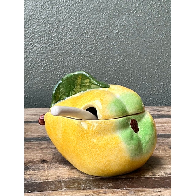 Vintage Italian Pear Sugar Bowl For Sale - Image 4 of 12