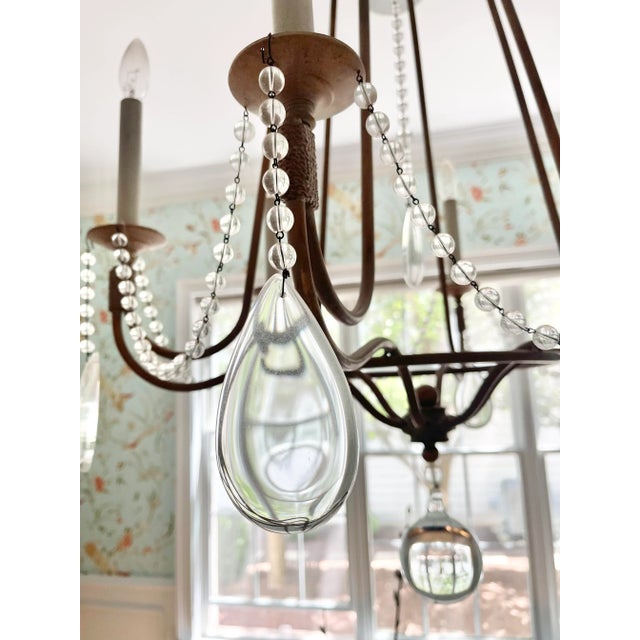 French Country 2000s Hart Associates Birdcage Crystal Chandelier For Sale - Image 3 of 12