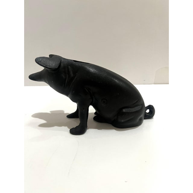 Arts & Crafts Vintage Cast Iron Piggy Bank For Sale - Image 3 of 6