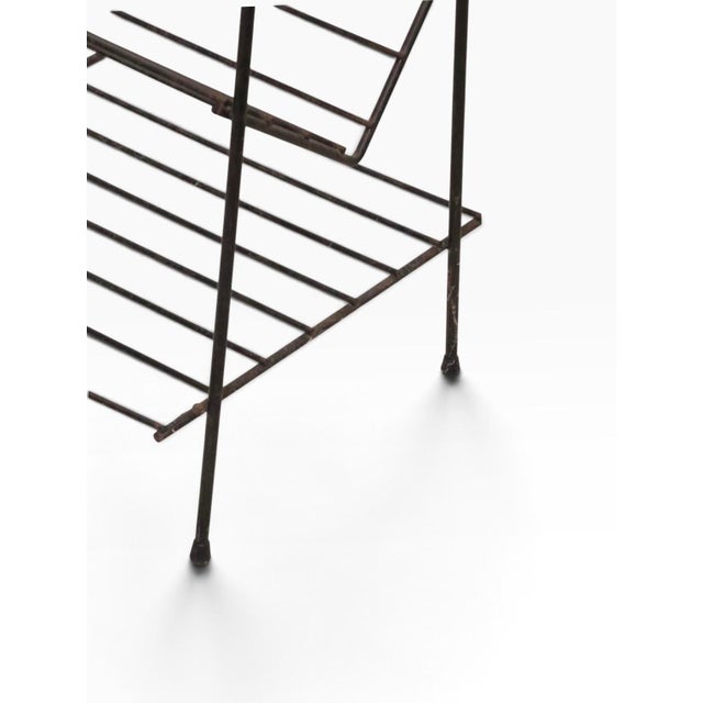 Black Mid Century Wire Rod Bookshelf Stand C. 1950's For Sale - Image 8 of 13