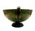 Verdigris Vintage Swan Handled Hand Decorated Faux Verdigris Pedestal Centerpiece Bowl For Sale - Image 8 of 11