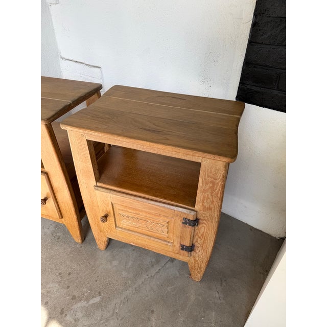 1950s Oak Bedside Tables, 1950s, Set of 2 For Sale - Image 5 of 18