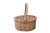 A classic French style wicker shopping basket. Made of woven rattan, with a rope twisted handle secured to the rope...