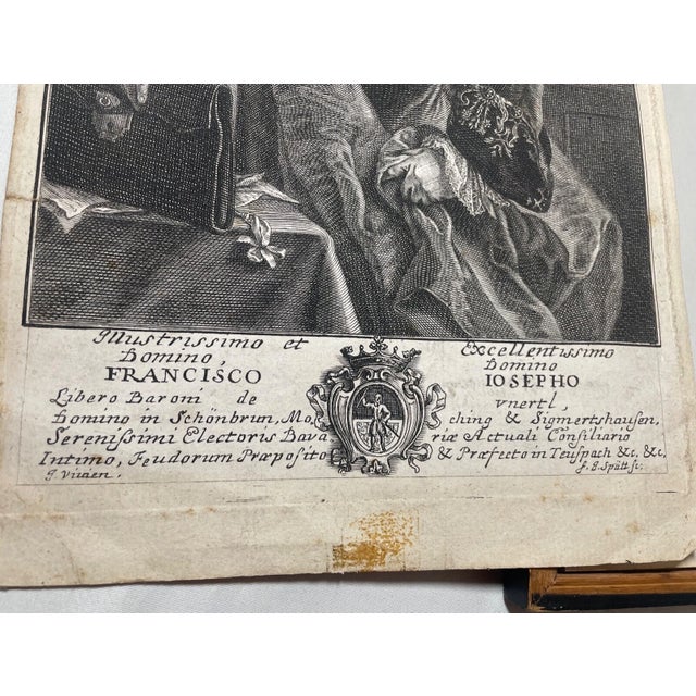 Rare Antique 1600's Original Franz Joseph Unerti Copper Engraving Print Etching For Sale In New York - Image 6 of 12
