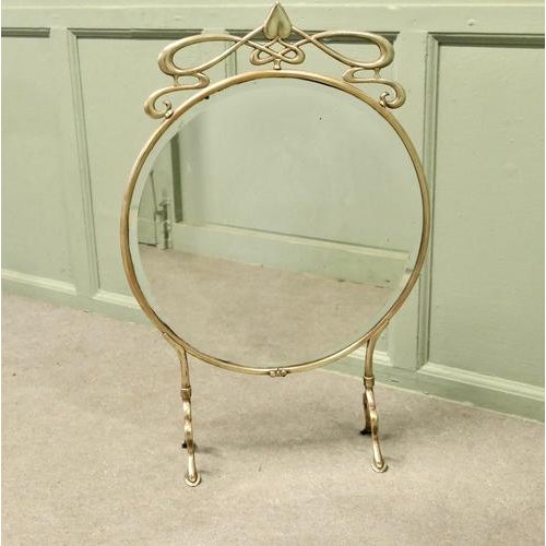 A Superb Art Nouveau Mirror Fire Screen The Fire screen is a superb quality piece and very stylish, it is round which is a...