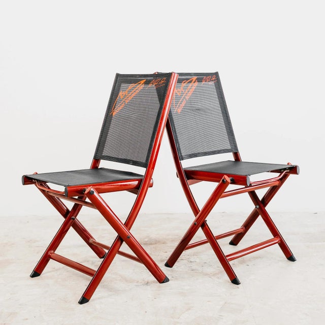 F1 Memorabilia Folding Chairs in tribute of Michael Schumacher, 2000s, Set of 2 For Sale - Image 6 of 12