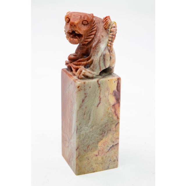 Early 20th Century Chinese Soapstone Guardian Lion Chop Seal For Sale - Image 5 of 9