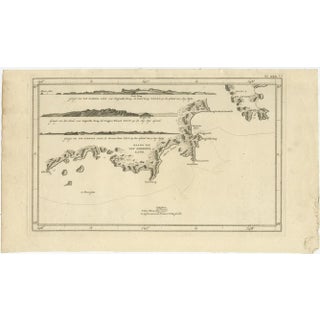 Antique Coastal Views and Map of Van Diemens Land, Australia, 1803 For Sale