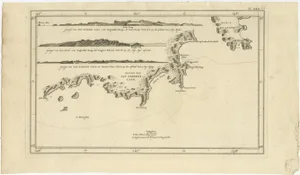 Antique Coastal Views and Map of Van Diemens Land, Australia, 1803