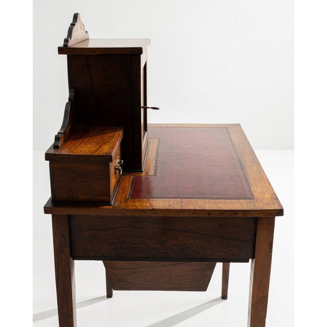 19th Century France Victorian Brown Wood Writing Desk For Sale - Image 10 of 10