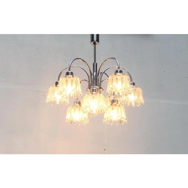 German Type 9471 Glass and Metal Chandelier from Richard Essig, 1970s For Sale - Image 12 of 15