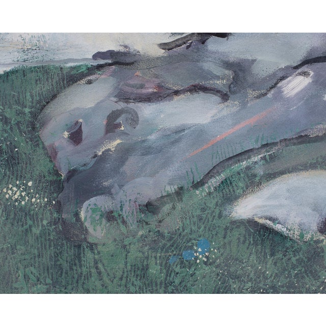 Ira Yeager 20th C. Snow Leopard Oil Canvas Painting 6 Ft For Sale - Image 17 of 18