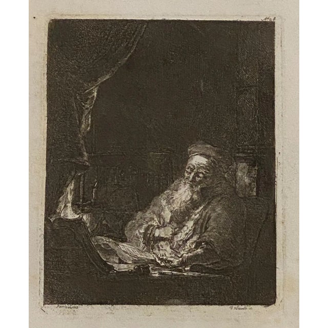 Rembrandt etching done by Francesco Novelli, Italy circa 1770.