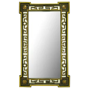Asian Style 55" Black Lacquer & Parcel Gilt Reticulated Mirror