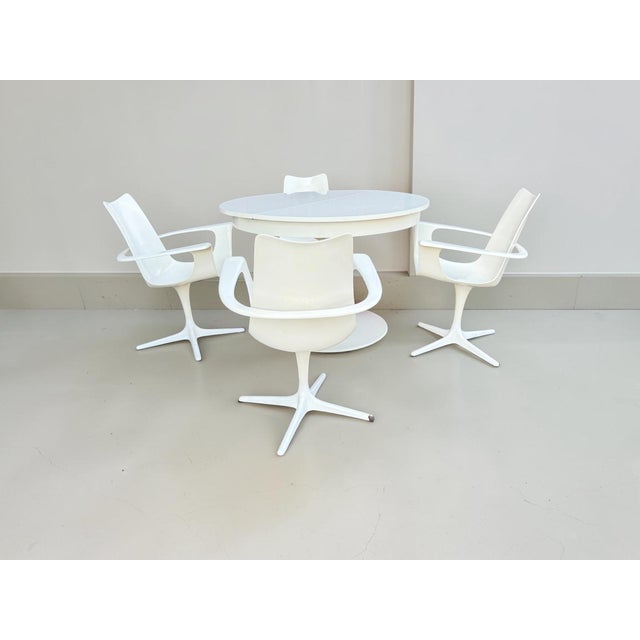 Space Age the Cherry Chairs and Expandable Tulip Table by Luigi Colani for Lusch & Co, 1970s, Set of 5 For Sale - Image 10 of 18