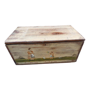 19th Century Original Paint Decorated Blanket Chest