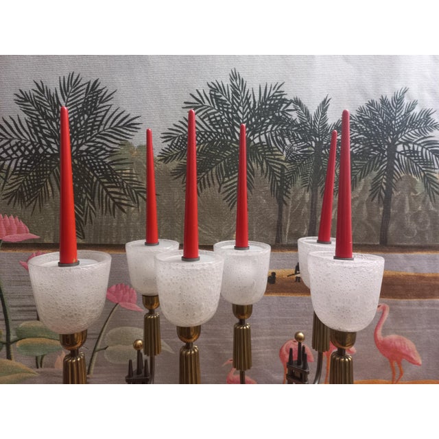 Metal Large Brass Candelabras, 1940s, Set of 2 For Sale - Image 7 of 13