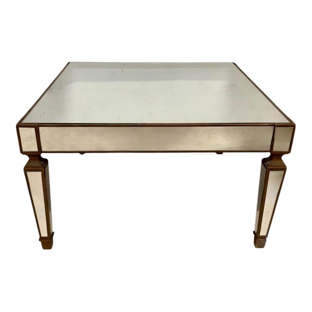 Mid 20th Century Mid-Century Hollywood Regency Italian Giltwood & Mirror Coffee Table For Sale - Image 5 of 6
