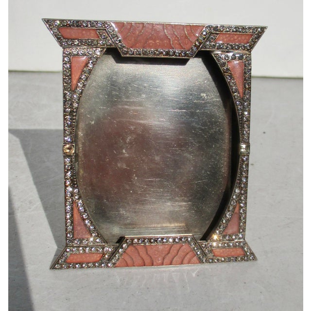 Dark Pink Art Deco Enamel Photo Frame Circa 20s For Sale - Image 8 of 9