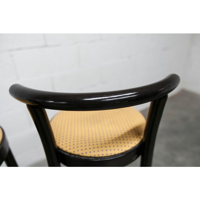 Black Dialog Stools in Black, Yellow and Blue Imitation Leather from Baumann, 1990, Set of 2 For Sale - Image 8 of 18