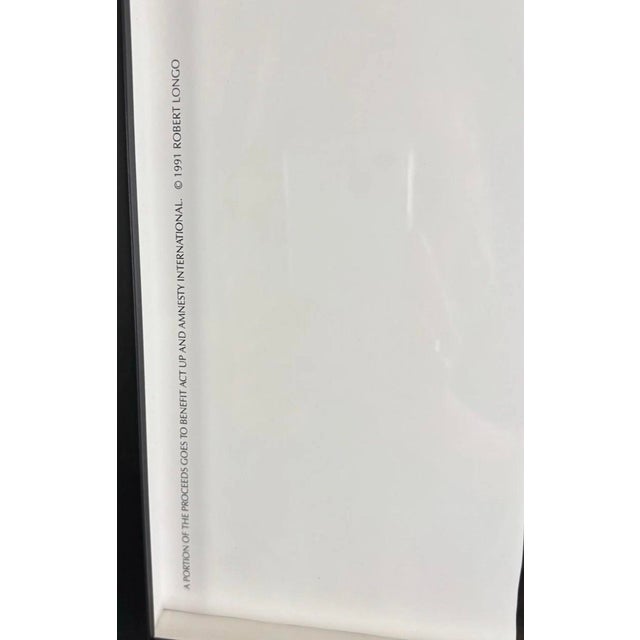 1990s Robert Longo Men in the Cities: Eric & Gretchen 1991 Hand-Signed Offset Lithograph Posters, Matching Framed Pair – Act Up / Amnesty Benefit For Sale In Seattle - Image 6 of 6