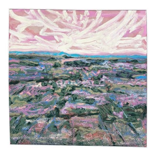 1980s Acrylic on Canvas Abstract Landscape Painting by Harry Hilson For Sale