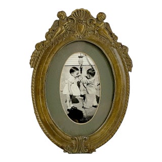Vintage Petite French Cast Brass Dresser Frame For Sale