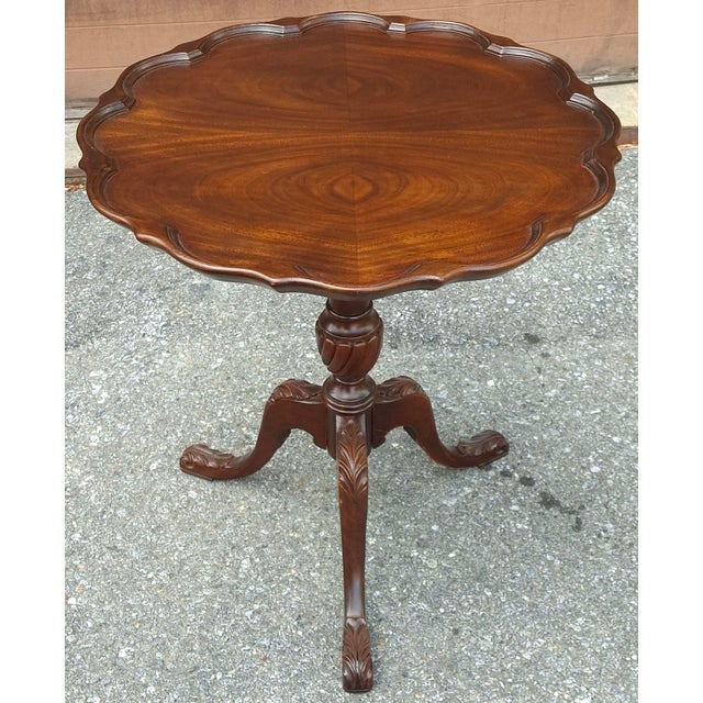 Refinished George III Style Mahogany Pie Crust Tea, Wine, Side Table, Circa 1880 For Sale - Image 11 of 11