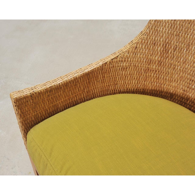 Set of Six McGuire Umbria Woven Rattan Cane Dining Armchairs For Sale - Image 13 of 18