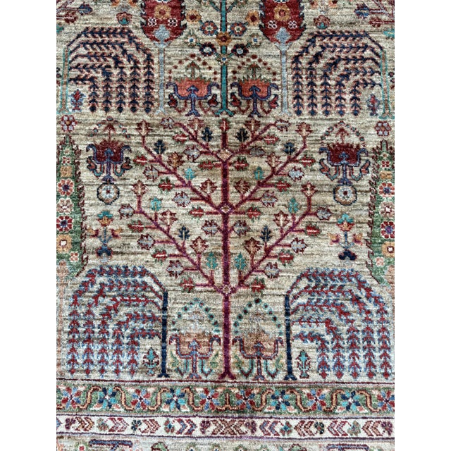 1990s Beige Persian Bakhtiari Design Weeping Willow Tree of Life Rug, 07'10 X 09'11 For Sale - Image 5 of 9