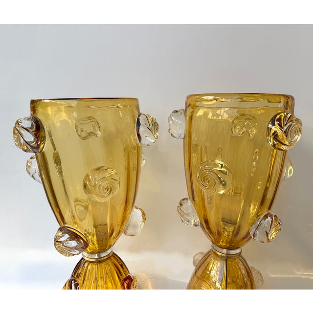 Contemporary Pair of Murano Glass Vase Macaroons Lamps, Italy For Sale - Image 11 of 12