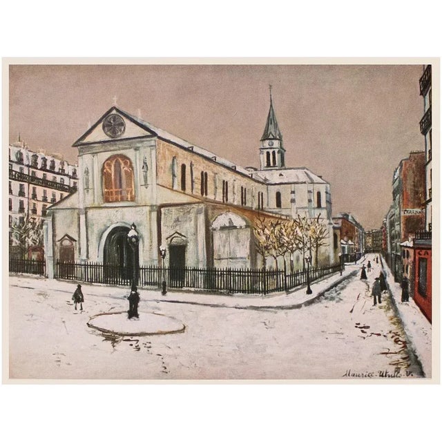 1950s After Maurice Utrillo "Paris, Notre-Dame De Clignancourt", First Edition Period Print For Sale In Dallas - Image 6 of 7